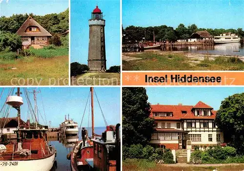 Kloster Hiddensee Fischerhaus Leuchtturm Anlegestelle Hafen HO Gaststaette Dornbusch Kat. Insel Hiddensee