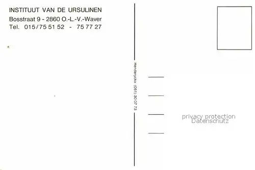 Waver Oost Vlaanderen Instituut van de Ursulinen  Kat. 