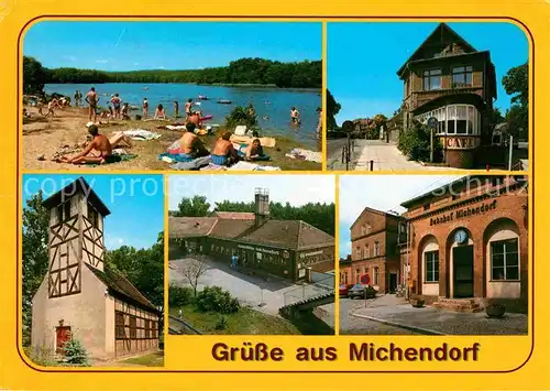 Michendorf Lienewitzsee Cafe am Kreuzpunkt Kirche Raststaette Bahnhof Kat. Michendorf