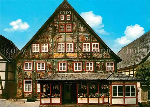 Schwalenberg Gasthof Kuenstlerklause Fassadenmalerei Kat. Schieder Schwalenberg