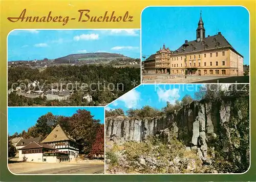 Annaberg Buchholz Erzgebirge Panorama Rathaus Frohnauer Hammer Poehlberg Basaltfelsen Kat. Annaberg