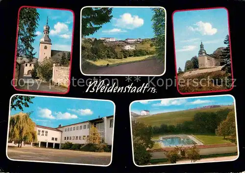 Bleidenstadt Kirche Schule Freibad Kat. Taunusstein