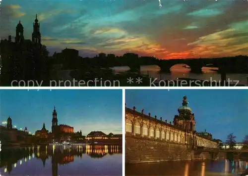 Dresden bei Nacht Kat. Dresden Elbe