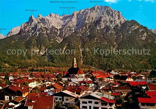 Mittenwald Bayern gegen Karwendelgebirge Kat. Mittenwald