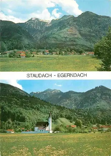 Staudach Egerndach Panorama mit Hochgern Chiemgauer Alpen Kat. Staudach Egerndach