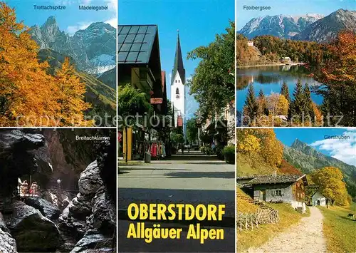Oberstdorf Herbststimmung Alpenpanorama Freibergsee Kirche Wanderweg Breitachklamm Schlucht Kat. Oberstdorf