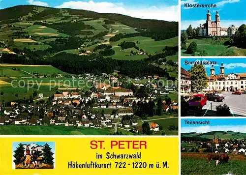 St Peter Schwarzwald Panorama Hoehenluftkurort Klosterkirche Bertoldsplatz Kat. St. Peter