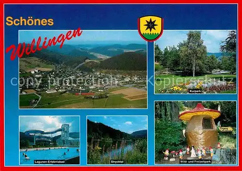 Willingen Sauerland Kurpark Wild und Freizeitpark Strycktal Lagunen Erlebnisbad Fliegeraufnahme Kat. Willingen (Upland)