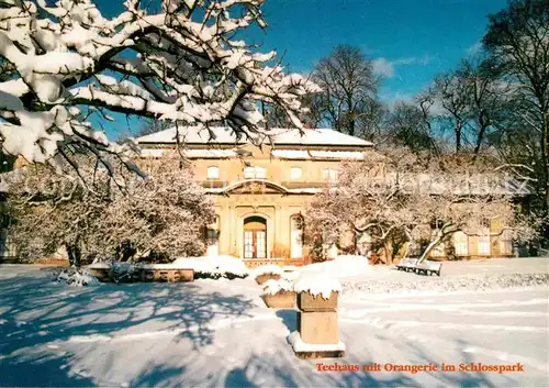 Altenburg Thueringen Teehaus mit Orangerie im Schlosspark im Winter Kat. Altenburg