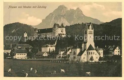 Fuessen Allgaeu Westansicht mit Saeuling Kat. Fuessen