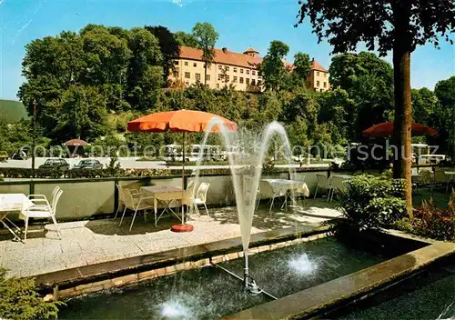 Bad Iburg Schlossblick Brunnen Fontaene Kat. Bad Iburg