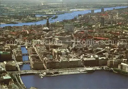 Hamburg Jungfernstieg Elbe Fliegeraufnahme Kat. Hamburg