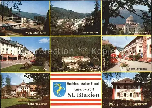 St Blasien Weissenstein Klinik Total St Blasius Dom Hauptstr Klinik Kurgarten Hotel Klosterhof Sonnenuhr Kat. St. Blasien