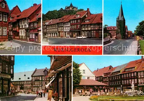 Wernigerode Harz Kleinste Haus der Stadt Feudalmuseum Schloss Westerntorturm Hotel Gothisches Haus Nikolaiplatz Kat. Wernigerode
