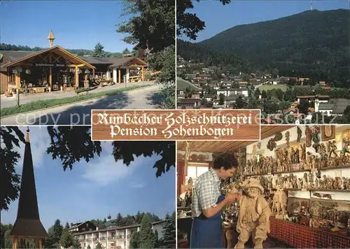 Rimbach Bayrischer Wald Pension Hohenbogen Panorama Holzschnitzerei Kat. Rimbach