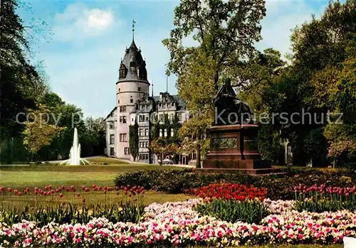 Detmold Fuerstliches Residenzschloss Park Fontaene Kat. Detmold