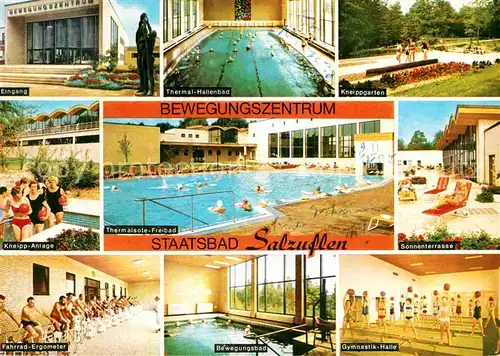 Bad Salzuflen Staatsbad Eingang Thermal Hallenbad Kneippgarten Anlage Thermalsole Freibad Sonnenterrasse Fahrrad Ergometer Bewegungsbad Gymnastikhalle Kat. Bad Salzuflen