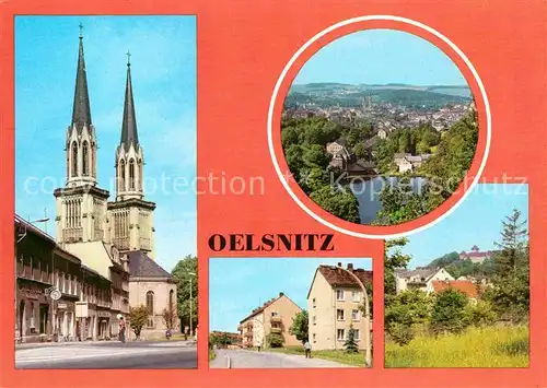 Oelsnitz Vogtland Adorfer Str Teilansicht Strasse des Friedens Schloss Voigtsberg Kat. Oelsnitz Vogtland