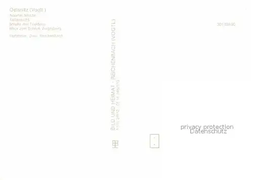 Oelsnitz Vogtland Adorfer Str Teilansicht Strasse des Friedens Schloss Voigtsberg Kat. Oelsnitz Vogtland