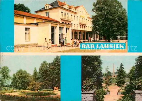 Bad Lausick Kurbad Rosarium Parkanlage mit Kurmittelhaus Kat. Bad Lausick