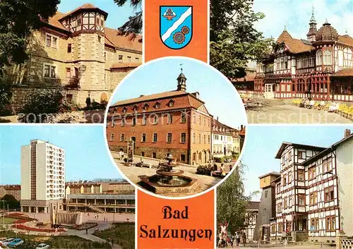 Bad Salzungen Haunscher Hof Rathaus Gradierwerk Leninplatz Kurverwaltung Kat. Bad Salzungen