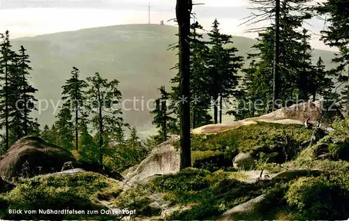 Ochsenkopf Blick vom Nusshardtfelsen Kat. Spiegelau