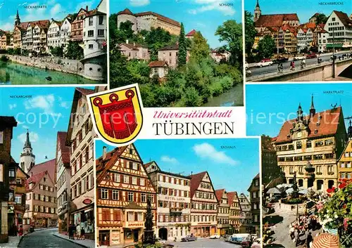 Tuebingen Neckarrath Schloss Neckarbruecke Neckargasse Rathaus Marktplatz Kat. Tuebingen