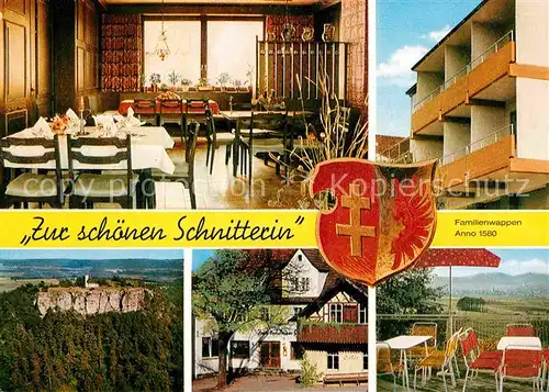 Romansthal Oberfranken Gasthof Zur schoenen Schnitterin Gaststube Felsformation Terrasse Kat. Bad Staffelstein