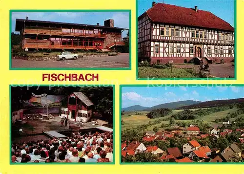 Fischbach Rhoen Thueringenbaude Fachwerkhaus Bergbuehne Blick vom Sandberg Kat. Fischbach Rhoen