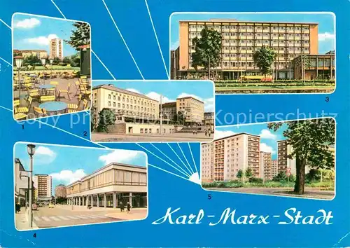 Karl Marx Stadt Hochhaus Klosterstr Chemnitzer Hof Hotel Moskau Innere Klosterstr Poststrasse Kat. Chemnitz