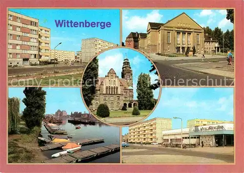 Wittenberge Prignitz Perleberger Strasse Kulturhaus Hafen HO Kaufhalle Rathaus Kat. Wittenberge