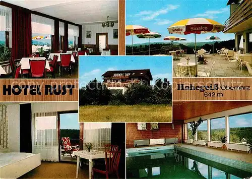 Hohegeiss Harz Hotel Rust Gastraum Terrasse Gaestezimmer Hallenbad Kat. Braunlage