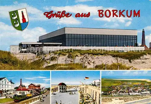 Borkum Nordseebad Meerwasser Hallenschwimmbad Bahnhof Pavillon Fliegeraufnahme Kat. Borkum