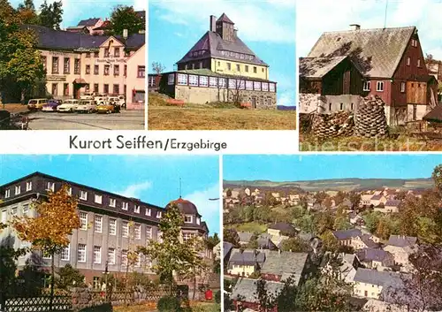 Seiffen Erzgebirge HOG Buntes haus Schwartenbergbaude Freilichtmuseum Reifendreherei Spielzeugmuseum Teilansicht Kat. Kurort Seiffen Erzgebirge