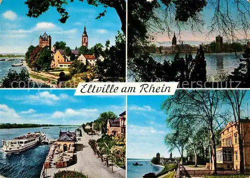 Eltville Rhein Schloss Kirche Rheindampfer Kat. Eltville am Rhein