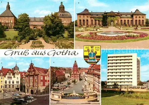 Gotha Thueringen Schloss Friedenstein Orangerie Rathaus Markt Hochhaus Leninplatz Kat. Gotha