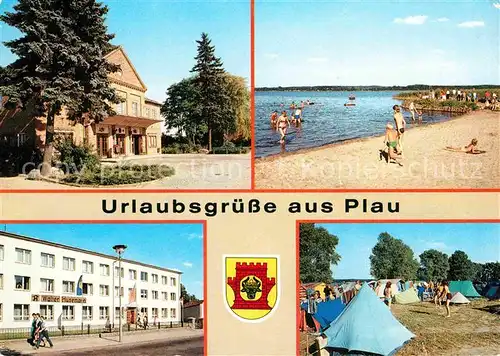 Plau Mecklenburg Filmtheater Plauer See Jugendherberge Campingplatz Kat. Plau See