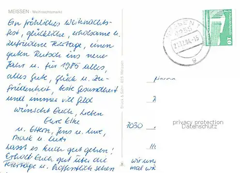 Meissen Elbe Sachsen Weihnachtsmarkt Christbaum Kat. Meissen