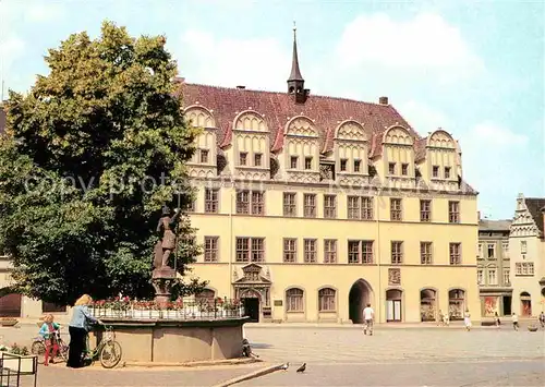 Naumburg Saale Rathaus Wilhelm Pieck Platz Brunnen Kat. Naumburg