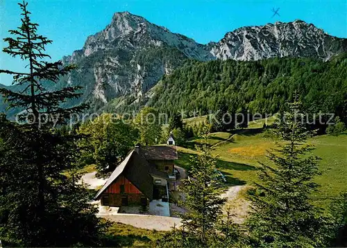 Piding Steineralm mit Hochstaufen und Mittelstaufen Berchtesgadener Alpen Kat. Piding