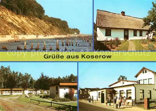 Koserow Ostseebad Usedom Strand am Streckelberg Fischerhaus Ferienobjekt Damerow Erholungsheim Central Kat. Koserow