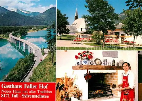 Fall Bad Toelz Gasthaus Faller Hof Kamin Sylvensteinsee Bruecke Alpenblick