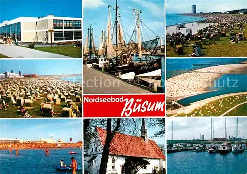 Buesum Nordseebad Promenade Fischereihafen Strandpartien Kapelle Bootshafen Kat. Buesum