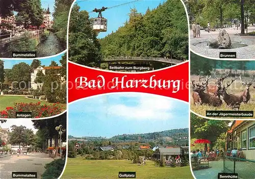 Bad Harzburg Bummelalle Seilbahn Brunnen Anlagen Jaegermeisterbaude Golfplatz Sennhuette Kat. Bad Harzburg