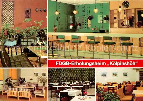 Koelpinsee Usedom FDGB Erholungsheim Koelpinshoeh Bar Empfangshalle Speisesaal Klubraum Kat. Usedom