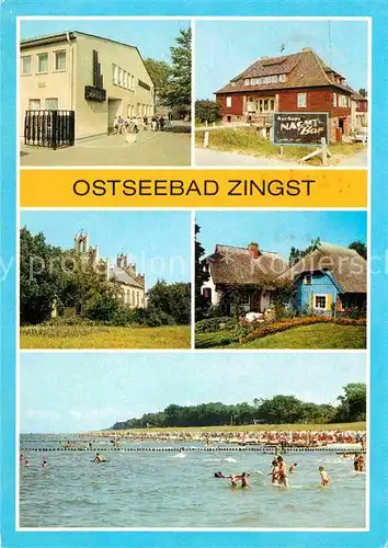 Zingst Ostseebad FDGB Restaurant Nordlicht Kurhaus Peter und Paul Kirch Katen Stoertebekerstrasse Strand Kat. Zingst Darss