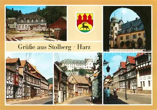 Stolberg Harz Gaststaette Waldfrieden Schlosshof Thomas Muentzer Gasse Schlossblick Apotheke Rittergasse Kat. Stolberg Harz