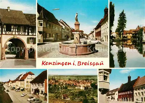 Kenzingen Stadttor Brunnen Strassenpartie Panorama Erker Kat. Kenzingen
