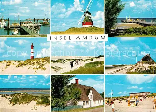 Insel Amrum Seezeichenhafen Muehl Sueddorf Landungsbruecke Wittduen Leuchtturm Kniepsand Norddorfer Duenen Altes Friesenhaus Nebel Strand