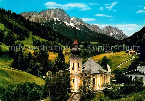 Berchtesgaden Kirche Maria Gern mit Untersberg Kat. Berchtesgaden